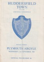 Huddersfield Town v Plymouth Argyle 02-Sep-1964