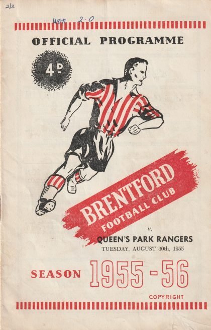 Brentford v Queens Park Rangers 30-Aug-1955