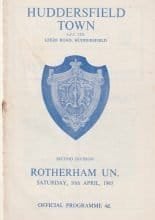 Huddersfield Town v Rotherham United 10-Apr-1965