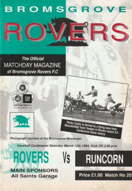 Bromsgrove Rovers v Runcorn 12-Mar-1994