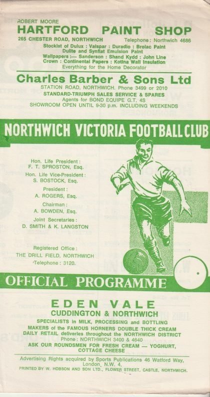 Northwich Victoria v Runcorn 1968-69