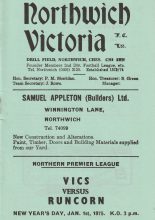 Northwich Victoria v Runcorn 01-Jan-1975
