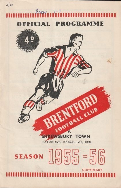 Brentford v Shrewsbury Town 17-Mar-1956