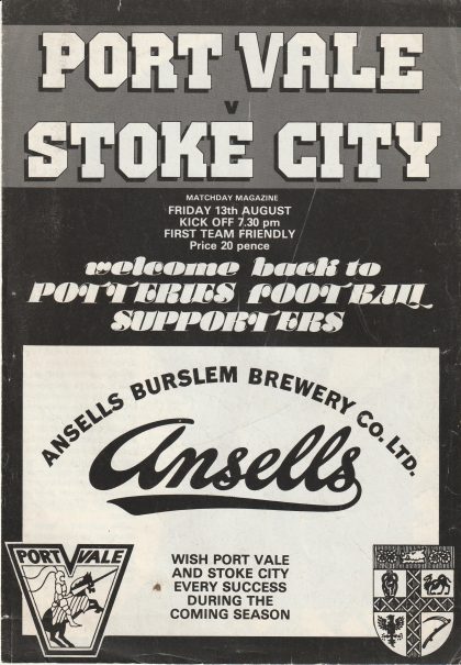 Port Vale v Stoke City 13-Aug-1982