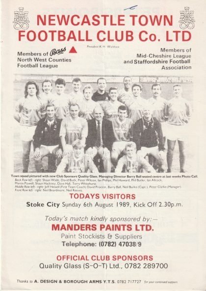 Newcastle Town v Stoke City 06-Aug-1989