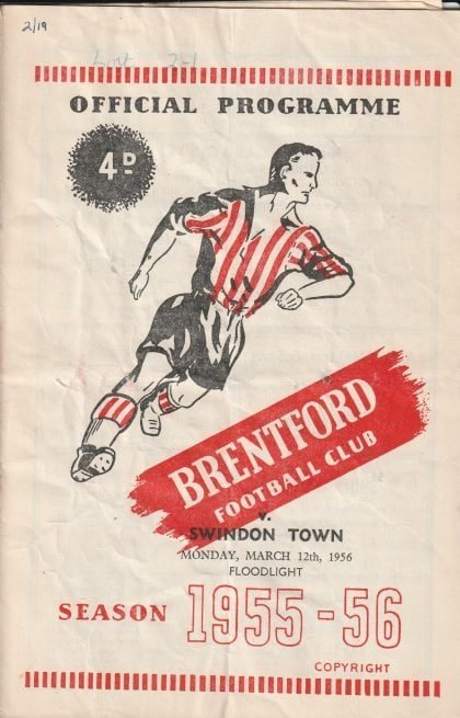 Brentford v Swindon Town 12-Mar-1956