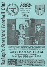 Braintree Town v West Ham United XI 25-Jul-1992