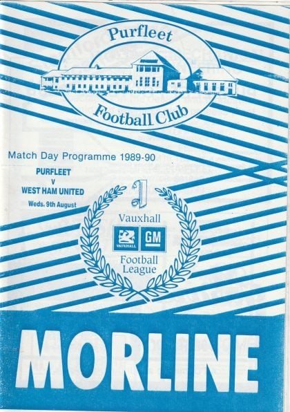 Purfleet v West Ham United  09-Aug-1989