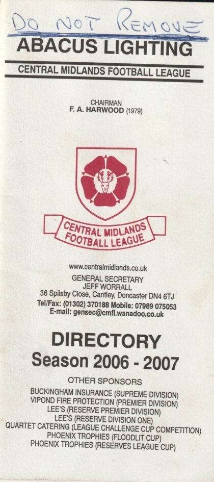 Central Midlands Football League Directory 2006-07