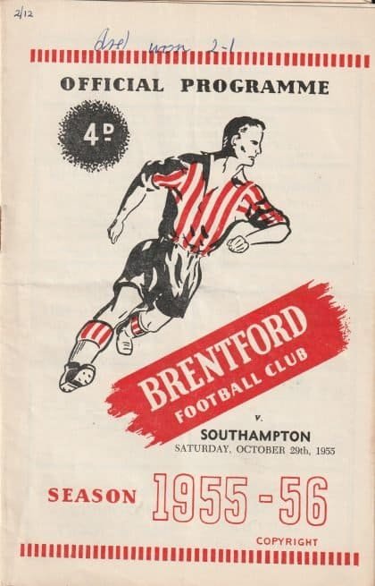 Brentford v Southampton 29-Oct-1955