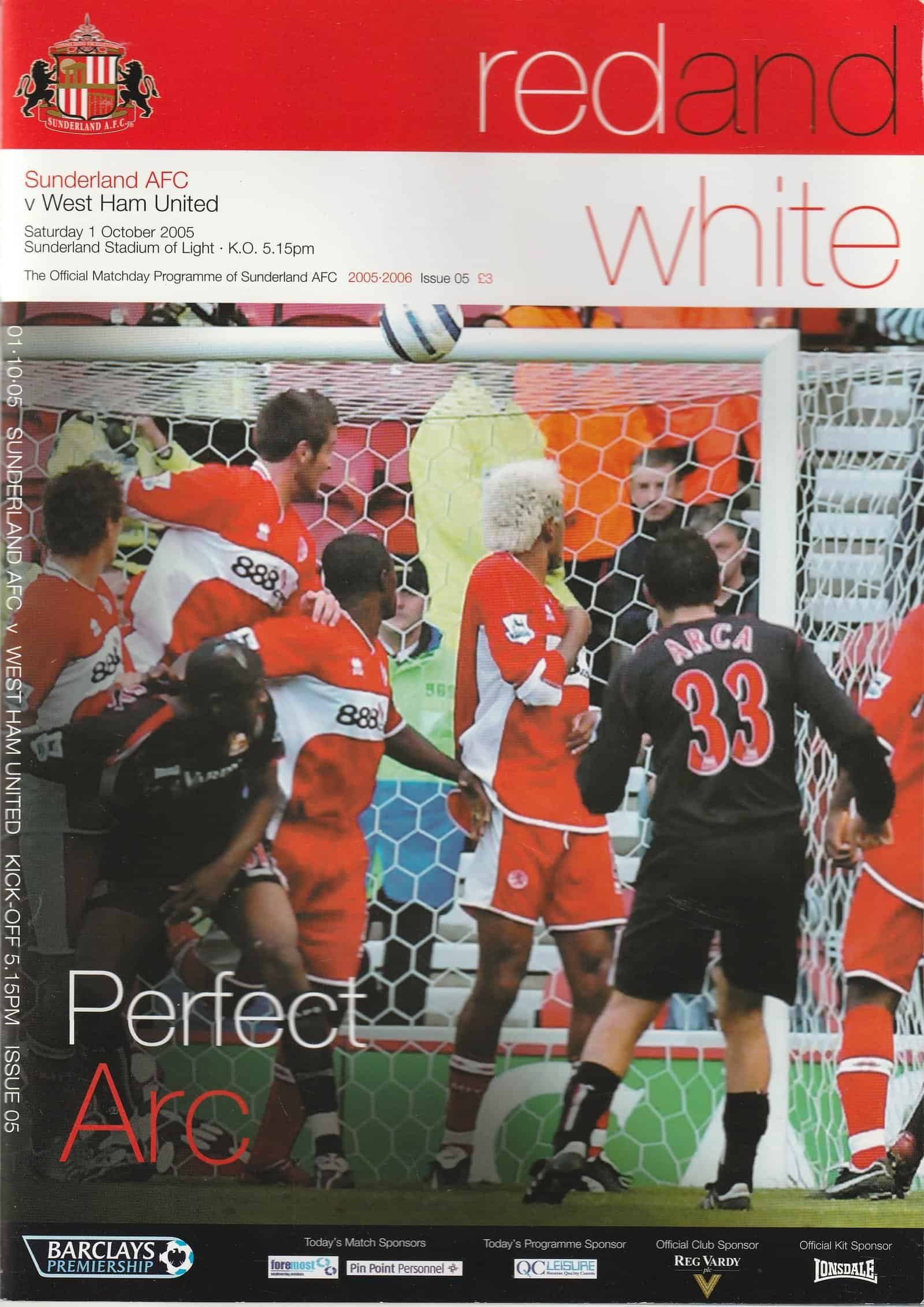 Sunderland v West Ham United 01-Oct-2005