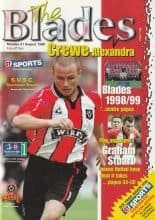 Sheffield United v Crewe Alexandra 31-Aug-1998