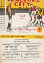 Bradford City v Reading 26-Mar-1960