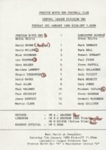 Preston North End Reserves v Doncaster Rovers Reserves 03-Jan-1989