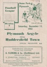 Plymouth Argyle v Huddersfield Town  13-Dec-1952
