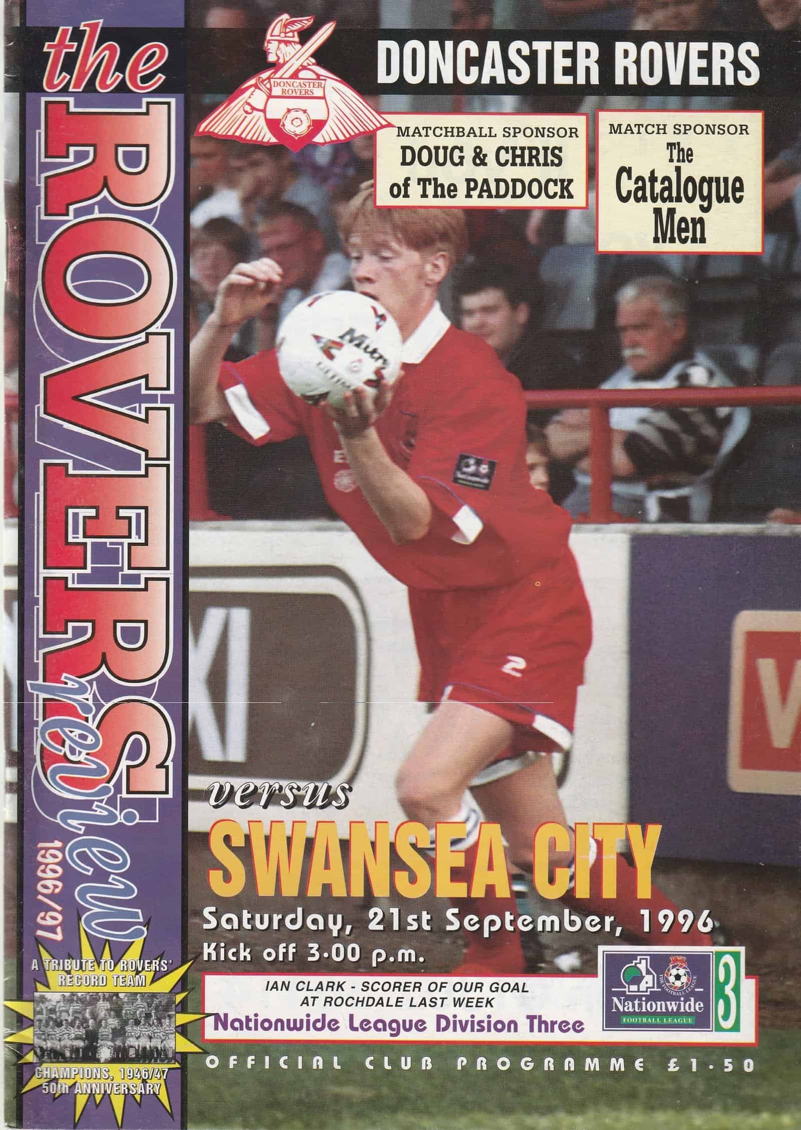 Doncaster Rovers v Swansea City 21-Sep-1996