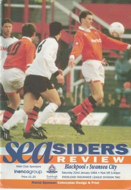 Blackpool v Swansea City 22-Jan-1994