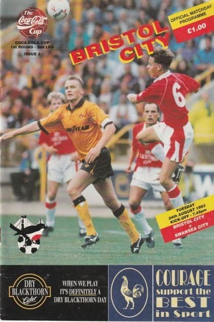 Bristol City v Swansea City 24-Aug-1993