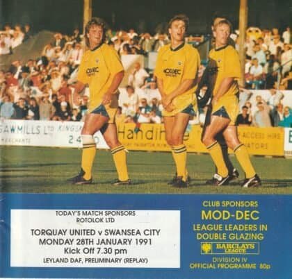 Torquay United v Swansea City 28-Jan-1991