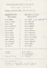 Preston North End Reserves v West Bromwich Albion Reserves 03-Mar-1987