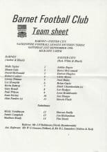 Barnet v Exeter City  21-Sep-1996