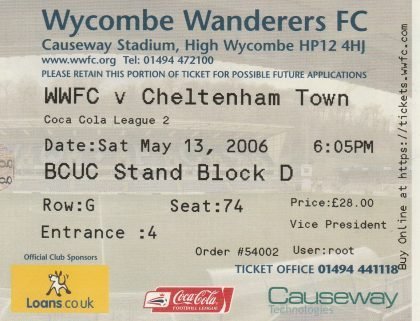 Wycombe Wanderers v Cheltenham Town 13-May-2006