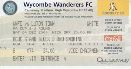 Wycombe Wanderers v Luton Town 04-Dec-2004