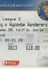 Shrewsbury Town v Wycombe Wanderers 20-Dec-2008