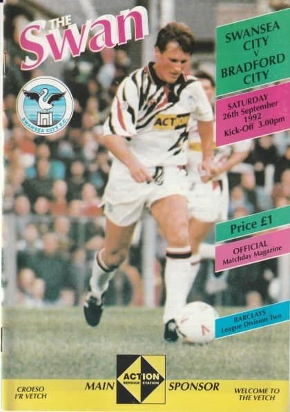 Swansea City v Bradford City 26-Sep-1992