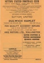 Sutton United v Dulwich Hamlet 28-Aug-1973