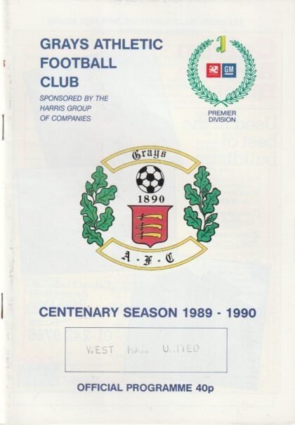 Grays Athletic v West Ham United 04-Aug-1989