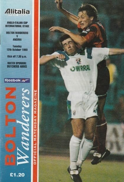 Bolton Wanderers v Ancona 12-Oct-1993