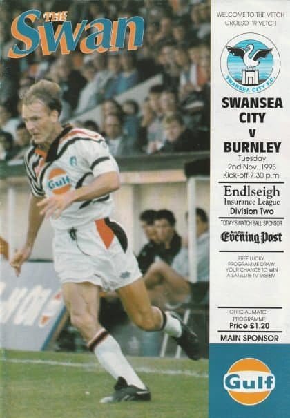 Swansea City v Burnley 02-Nov-1993