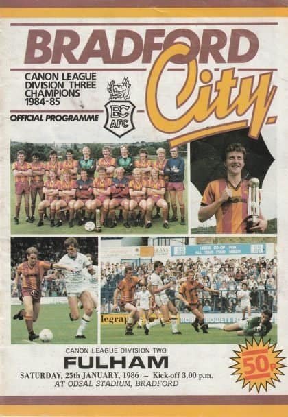 Bradford City v Fulham 25-Jan-1986