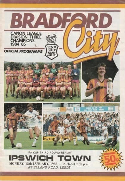 Bradford City v Ipswich Town  13-Jan-1986