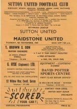 Sutton United v Maidstone United 04-Nov-1969