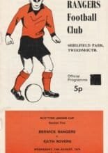 Berwick Rangers v Raith Rovers  14-Aug-1974