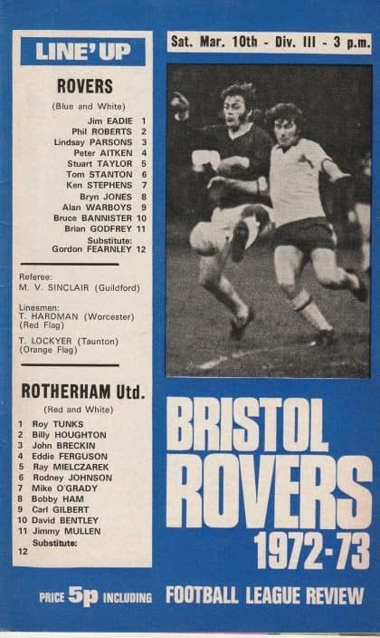 Bristol Rovers v Rotherham United 10-Mar-1973