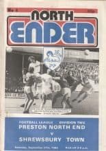 Preston North End v Shrewsbury Town 27-Sep-1980