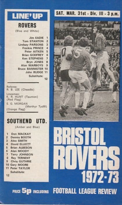 Bristol Rovers v Southend United 31-Mar-1973