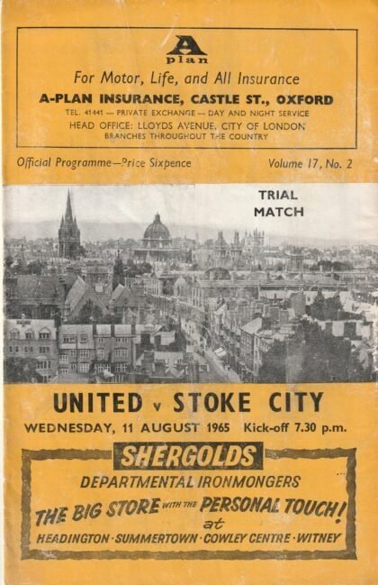 Oxford United v Stoke City 11-Aug-1965