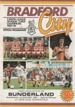 Bradford City v Sunderland 01-Jan-1986