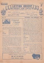 Leyton Orient v Watford 26-Feb-1955