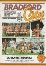 Bradford City v Wimbledon 01-Jan-1986