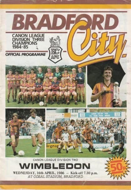 Bradford City v Wimbledon 01-Jan-1986