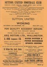Sutton United v Woking 23-Dec-1972