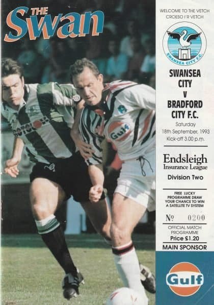 Swansea City v Bradford City 18-Sep-1993