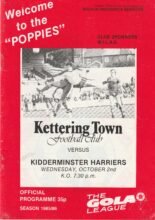 Kettering Town v Kidderminster Harriers 02-Oct-1985