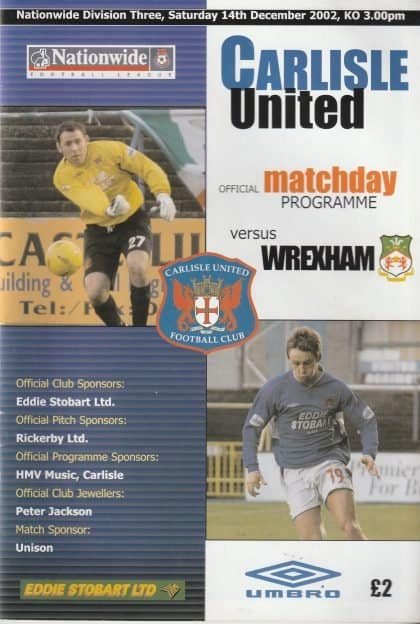 Carlisle United v Wrexham  14-Dec-2002