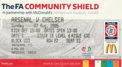 Arsenal v Chelsea 07-Aug-2005
